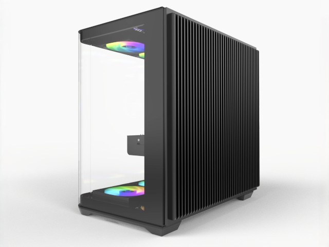 底盘的右侧面板与400毫米x 400毫米的无源冷却和冷