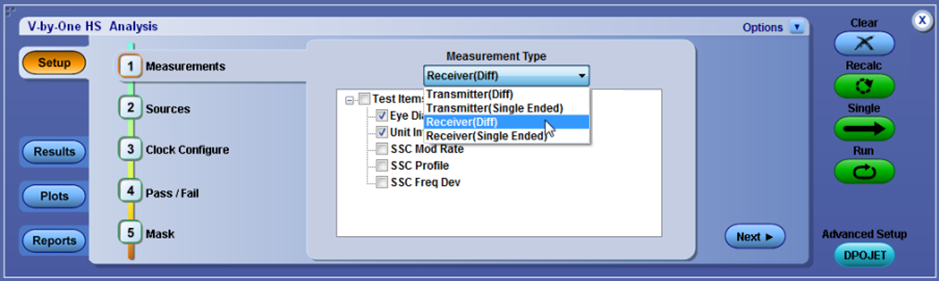 图8 用V-by-One HS测试软件测试接收机