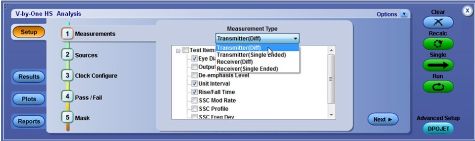 图7 用测试V-by-One HS测试软件测试发射机