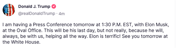 变化失败了！马斯克向政府的效率部门说再见，