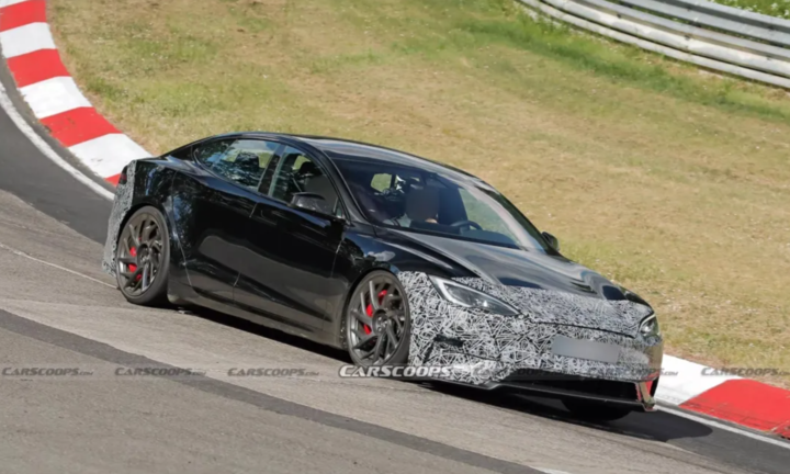 ▲特斯拉 Model S Plaid 版谍照 图片来自：Carscoops