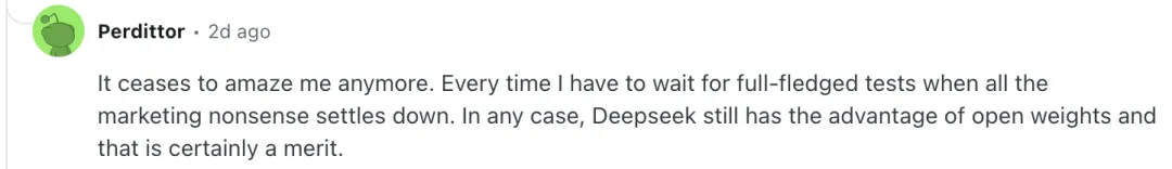 reddit 社区关于 DeepSeek 更新的帖子｜图片来源：reddit  