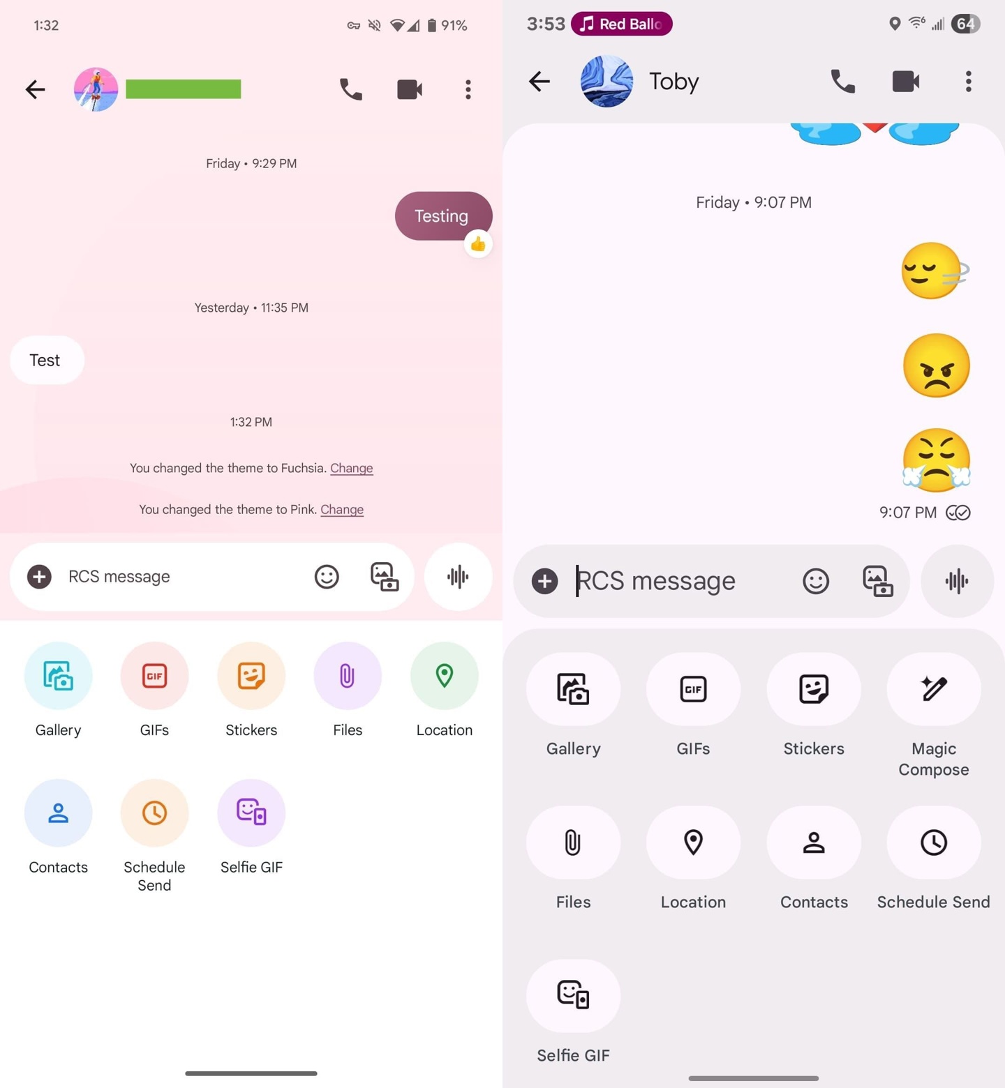 左侧为现有界面，右侧为新界面