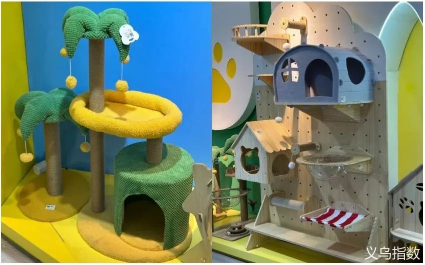 多巴胺配色的猫爬架 图源：义乌指数