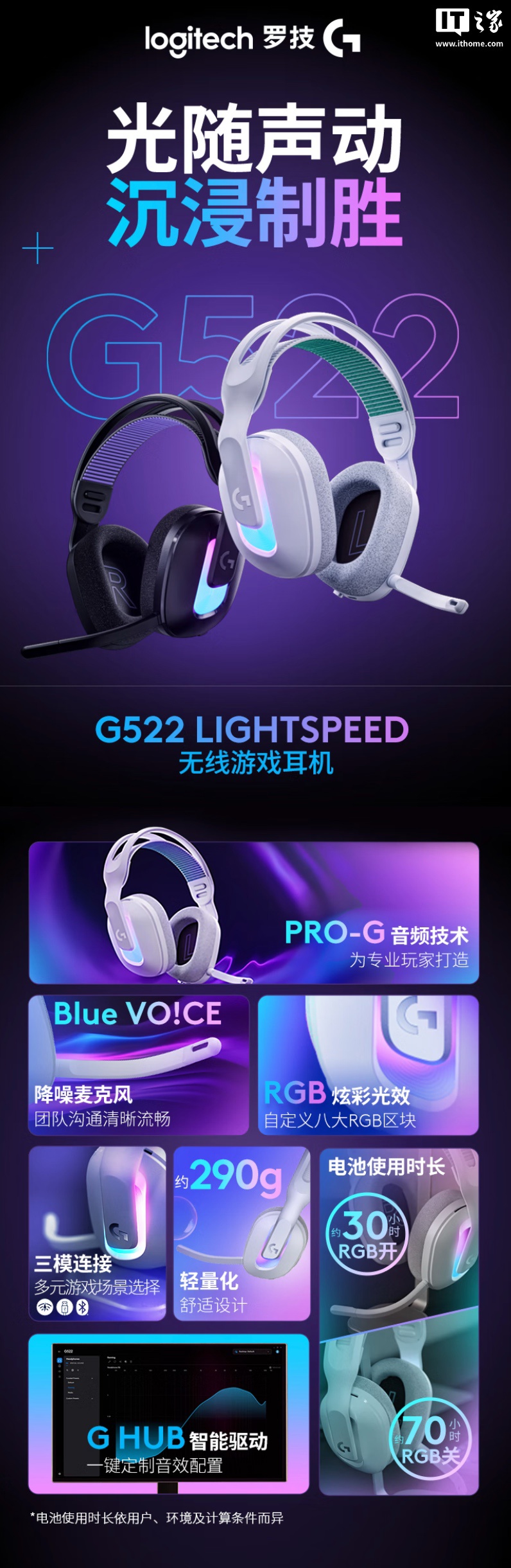 Logitech G522三模式耳机游戏耳机在中国可用：柔软