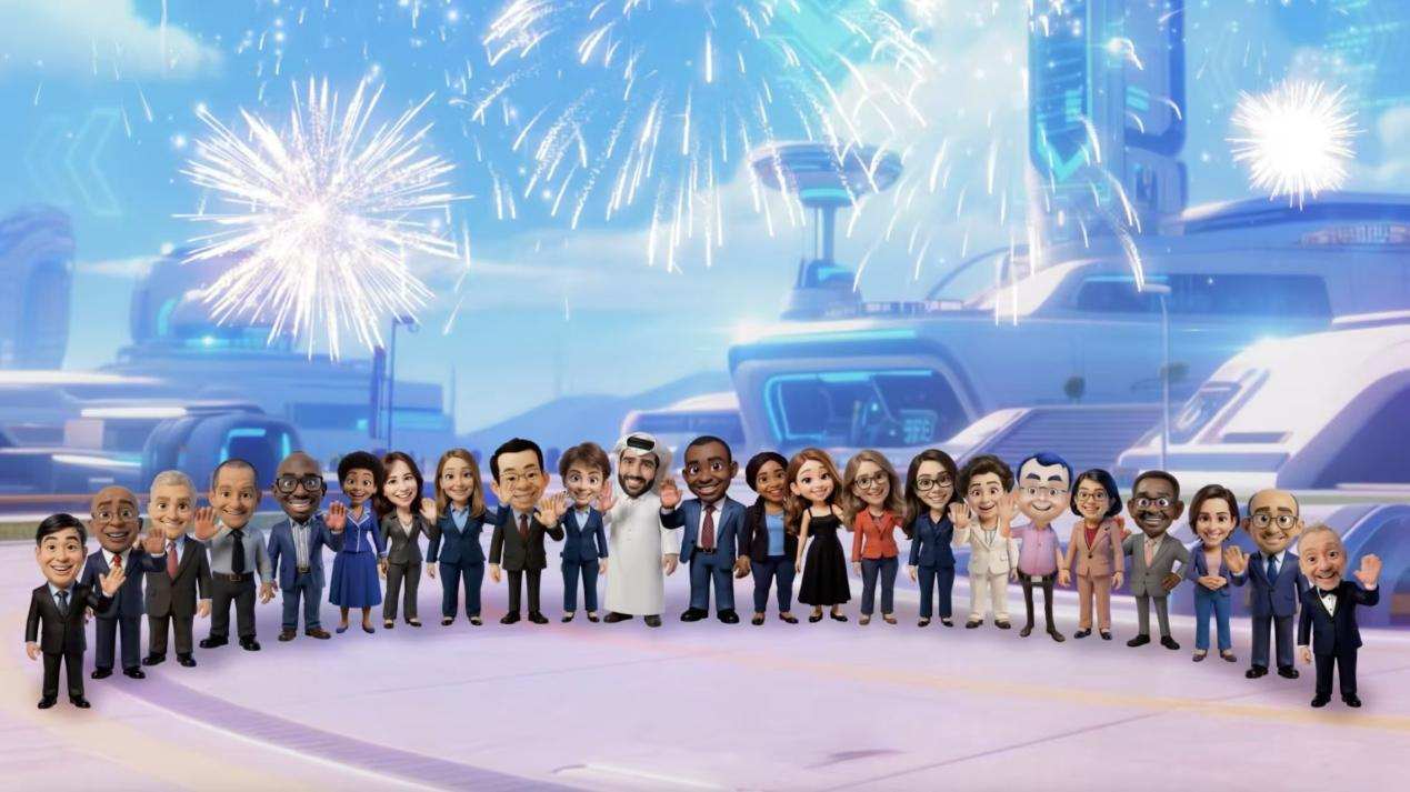 网龙为与会嘉宾制作的Avatar形象合影