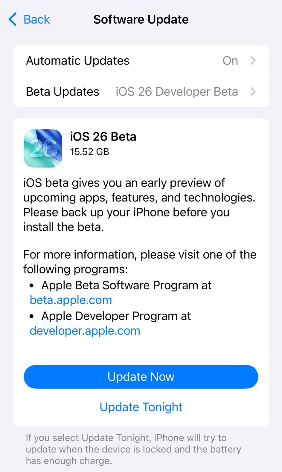 Apple iOS 26首次Beta开发人员发布
