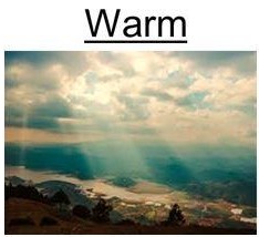 图5 热色、中性（一张纸）、冷色CCT示例