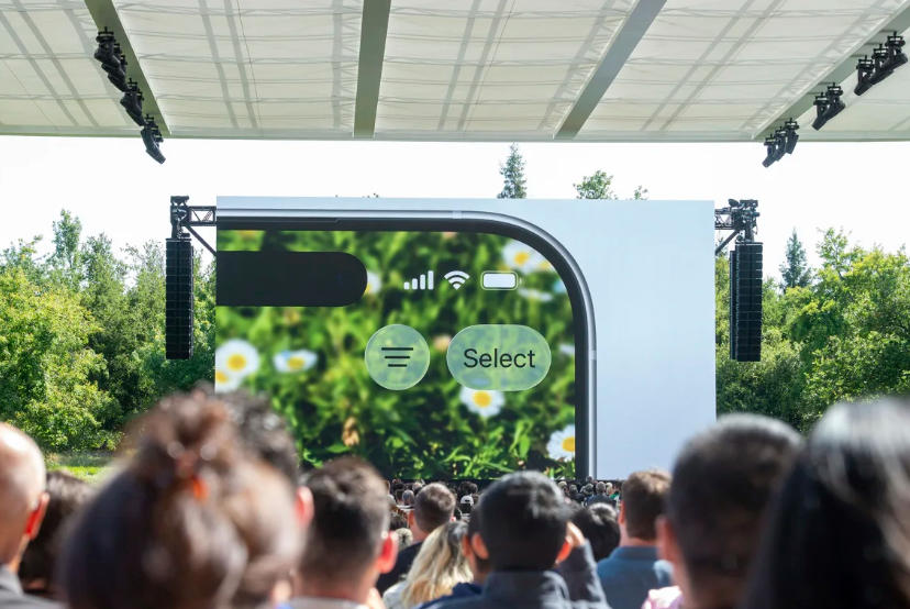 ▲苹果展示新的“液态玻璃”显示屏