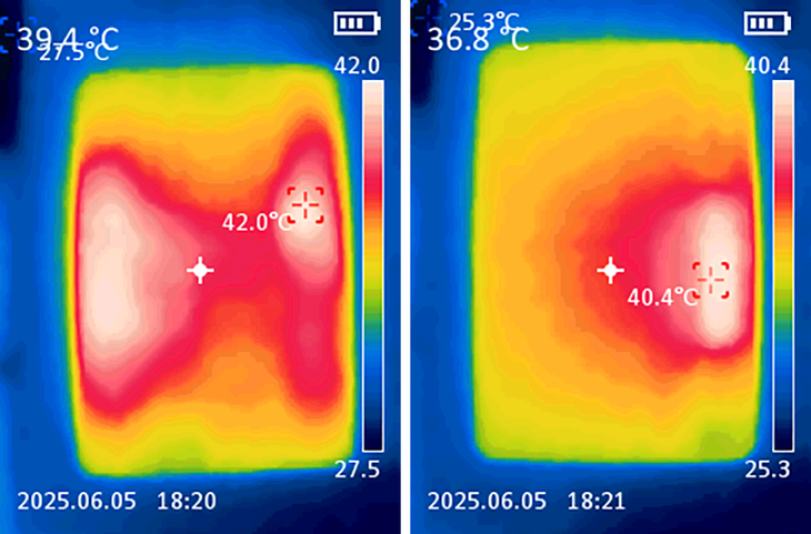 《鸣潮》120fps超帧模式半小时游戏发热情况，前后温度基本上在40度左右