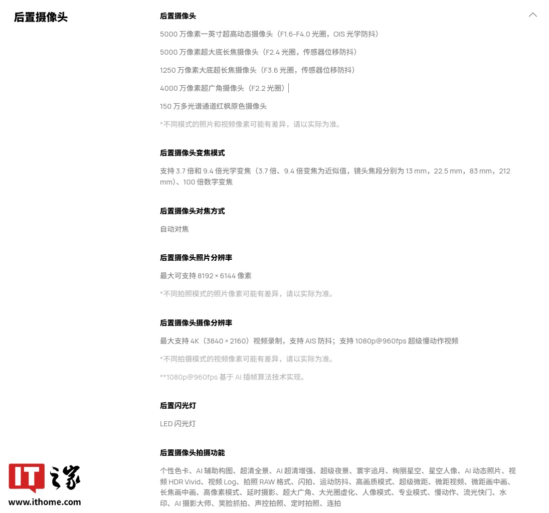 ▲ 华为 Pura 80 Ultra 手机后置录像头建树