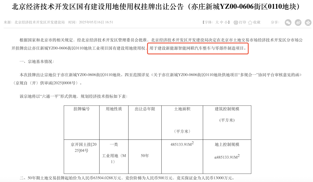 ▲小米拿下全新地块用途