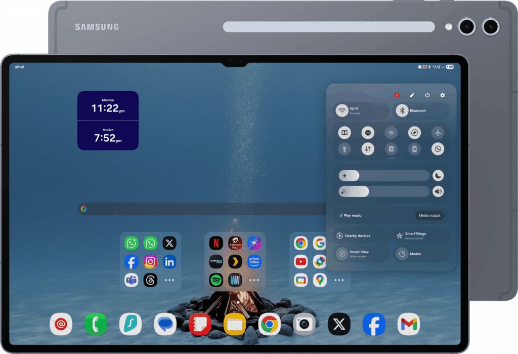 初探三星 One UI 8 平板改进:快速面板和通知栏新增模糊效果