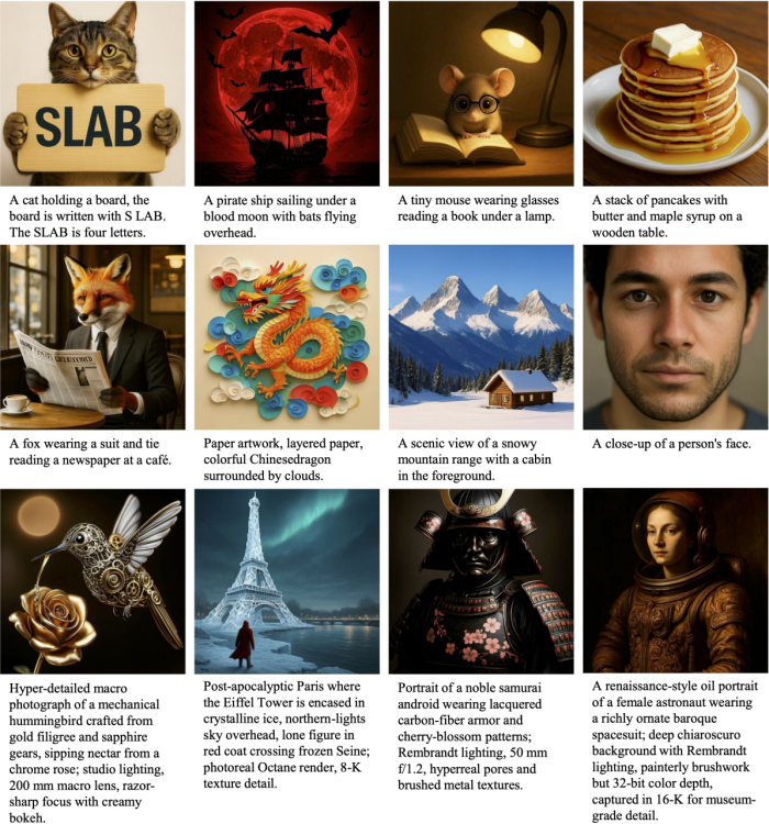 图 2：OpenUni-L-1024 生成的多样化高质量图像