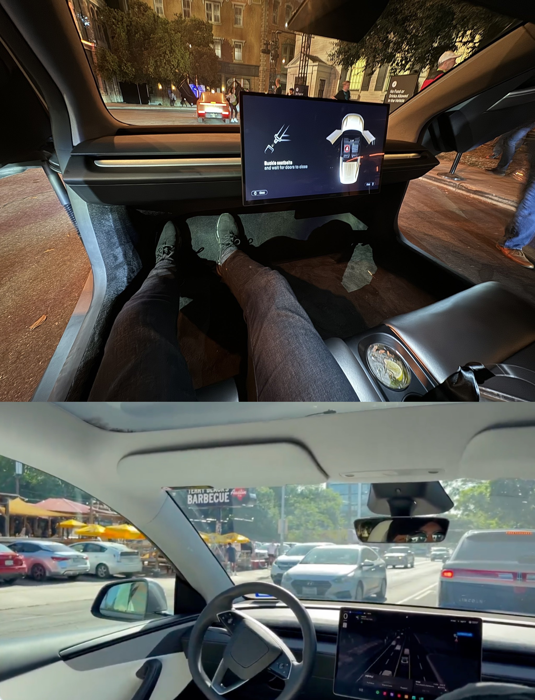 特斯拉 Robotaxi 的买家秀（上）和卖家秀（下） | 图片来源：X