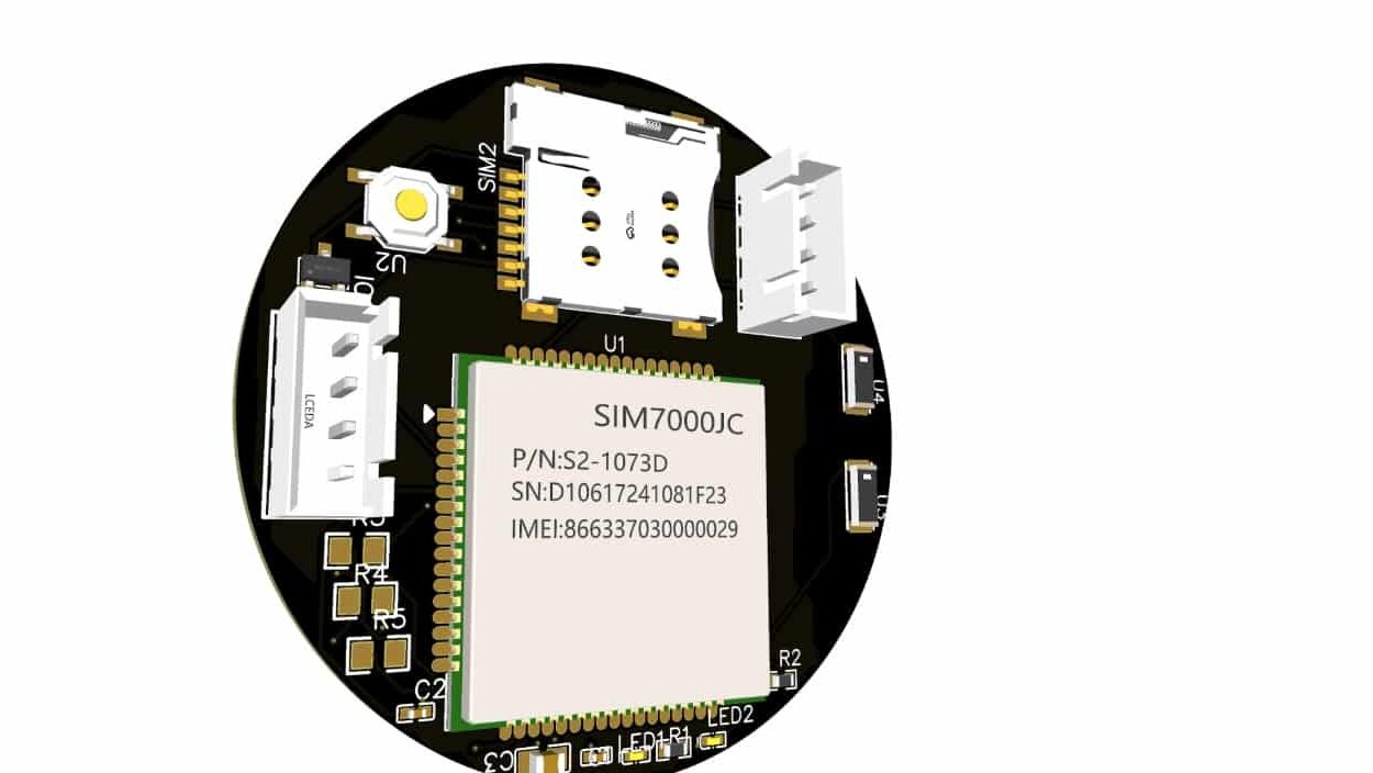 图 1.GPS 和 GSM 组合模块物料清单