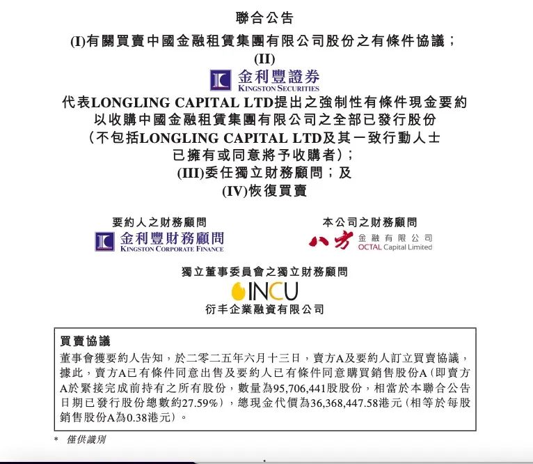 Cai Wensheng购买了一家引用的公司