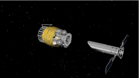 遮星罩，作为一个单独的航天器遮挡恒星光线（图片来源：NASA）