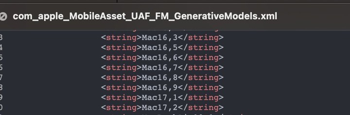 其中 Mac16,3 为 M4 iMac，Mac16,5 为 M4 Max 的 16 寸 MacBook Pro，等等｜X @aaronp613