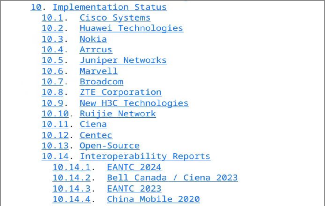 ▲ RFC 9800 草案中声明补助该动作的厂家列表