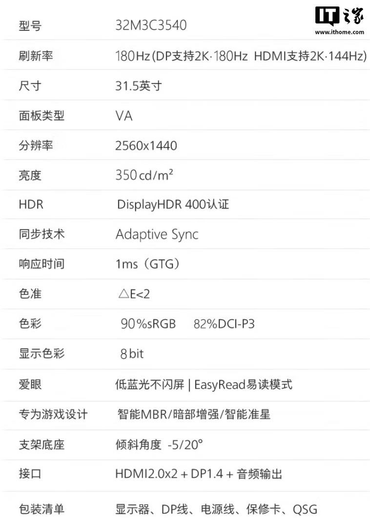 京东飞利浦“32M3C3540”显示器1599 元直达链接