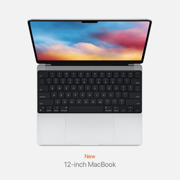 新款 12 寸 MacBook 概念图，标志性的边到边键盘得以保留｜X @BasicAppleGuy