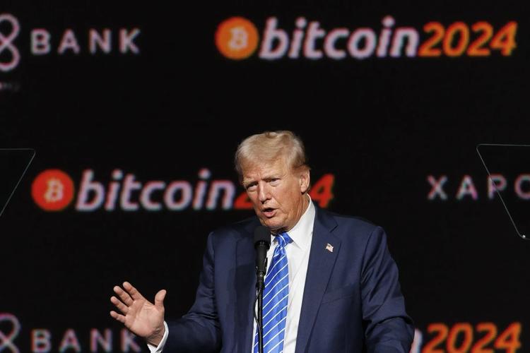 唐纳德·特朗普出席纳什维尔举行的比特币 2024 大会。图片来源：彭博社
