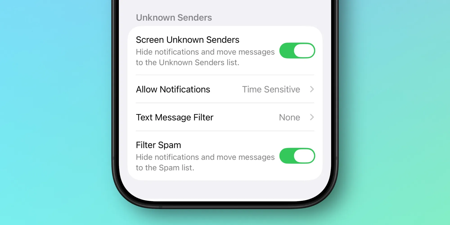 苹果iOS 26 增强信息应用：静音来自未知号码的短信