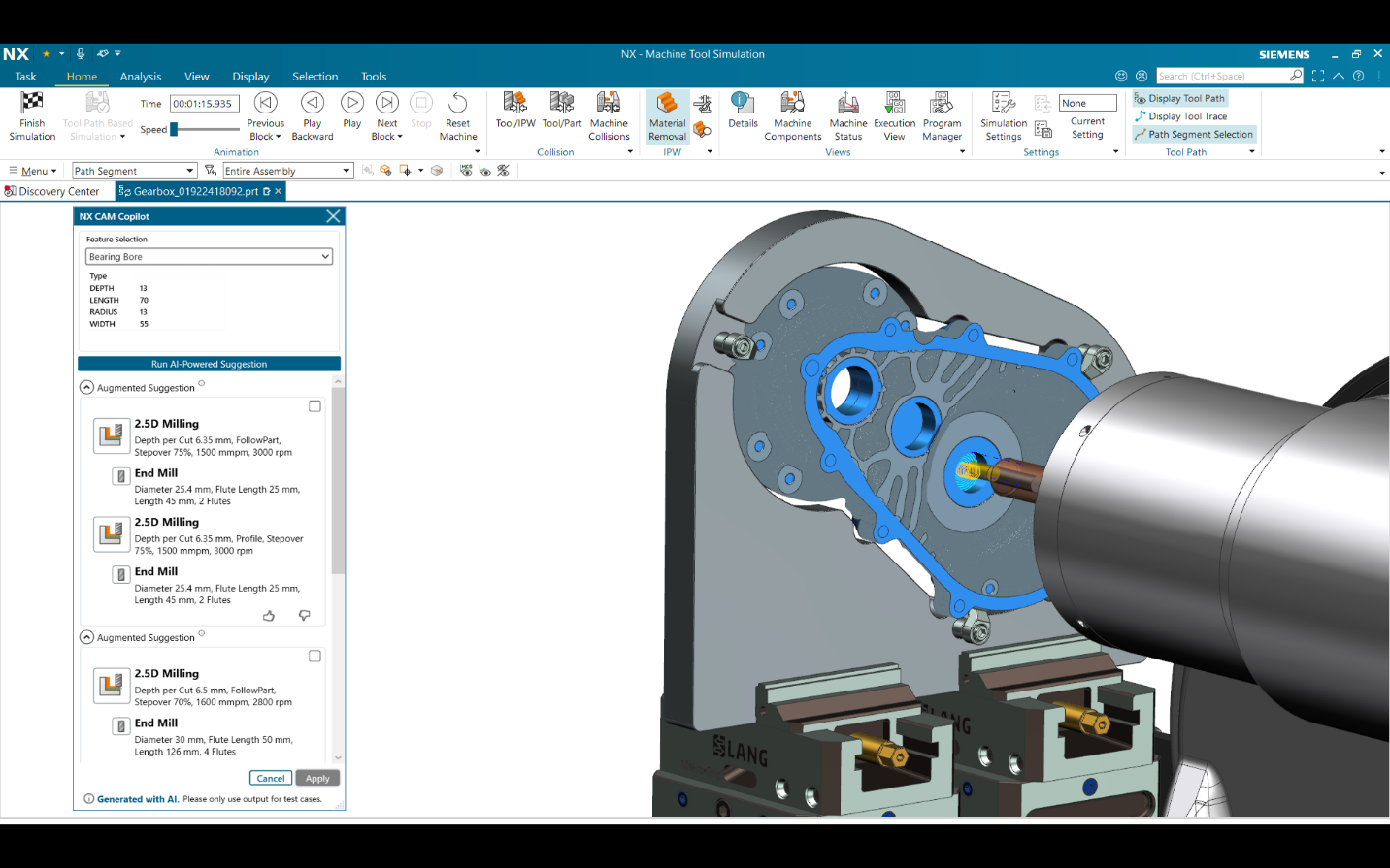 NX CAM中的copilot自动化数控编程过程，可节省高达80%的工程时间（图片来源：西门子）