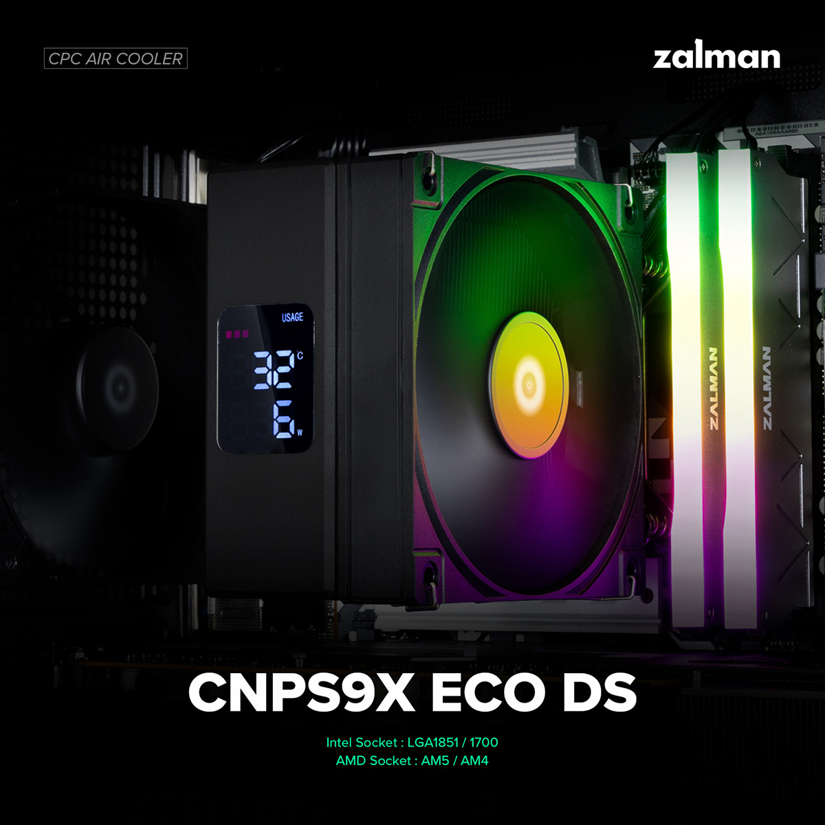 Zalman Libera CNPS9X Eco DS顶级数字空气覆盖,名义表