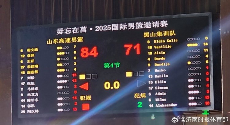 热身赛-山东队84-71击败黑山集训队 陈培东14分 陶汉林13分