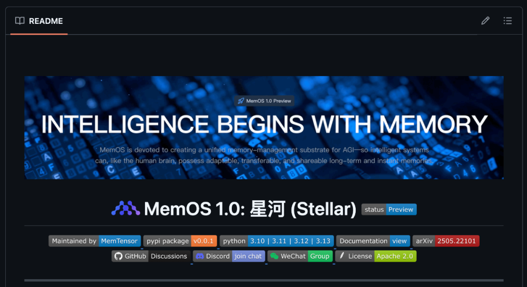 图 7. 项目开源地址：https://github.com/MemTensor/MemOS