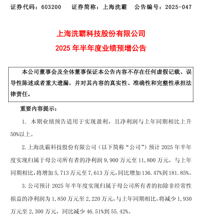 图源:上海洗霸公告