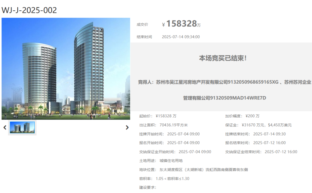 苏州吴江太湖新城又一低密宅地成交!楼面价17291元㎡|低密_新浪财经_新浪网