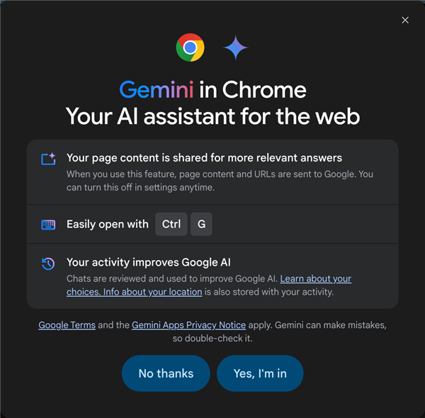 我们今天看到、Gemini 在 Chrome 中的落地就是这一派的著名代表 ｜ 图片来源：极客公园