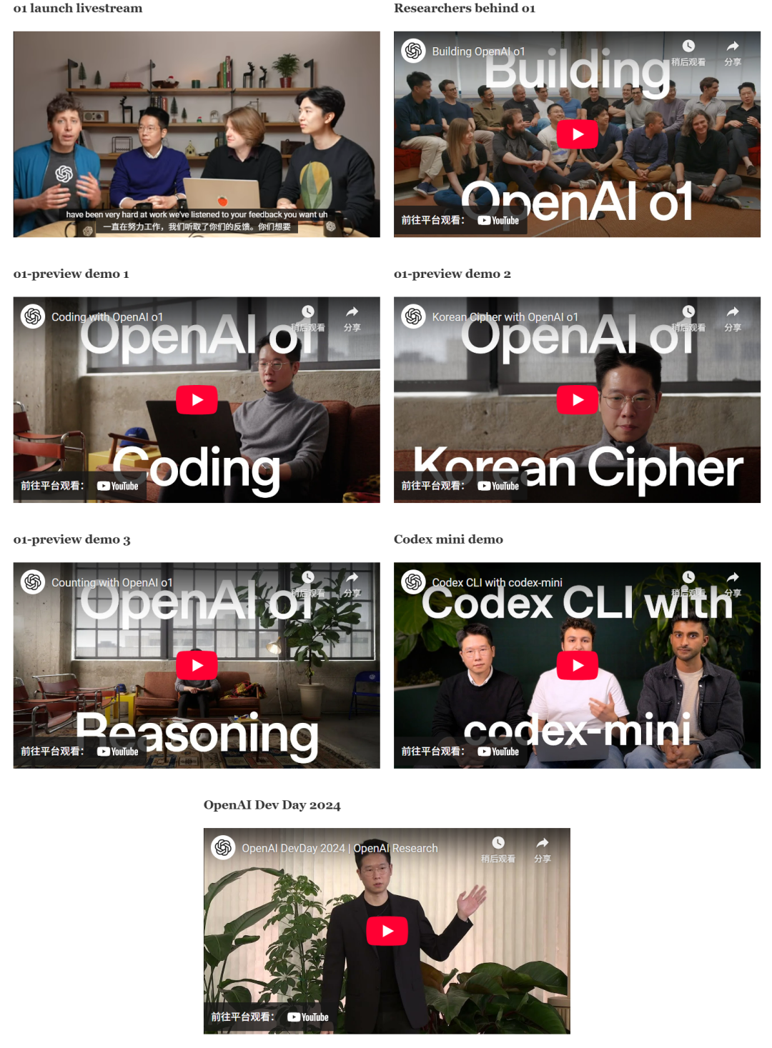 Hyung Won Chung 参与过的 OpenAI 一些发布会
