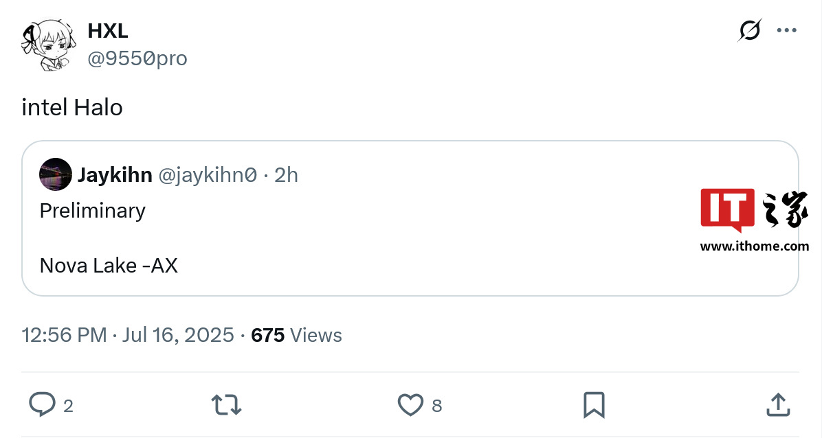 英特尔 Halo 级平台终将至，Nova Lake 处理器被曝有望提供 AX 变体