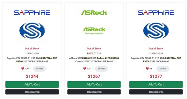 RDNA4首款专业显卡！AMD 32GB大显存AI PRO R9700上架：约9000元