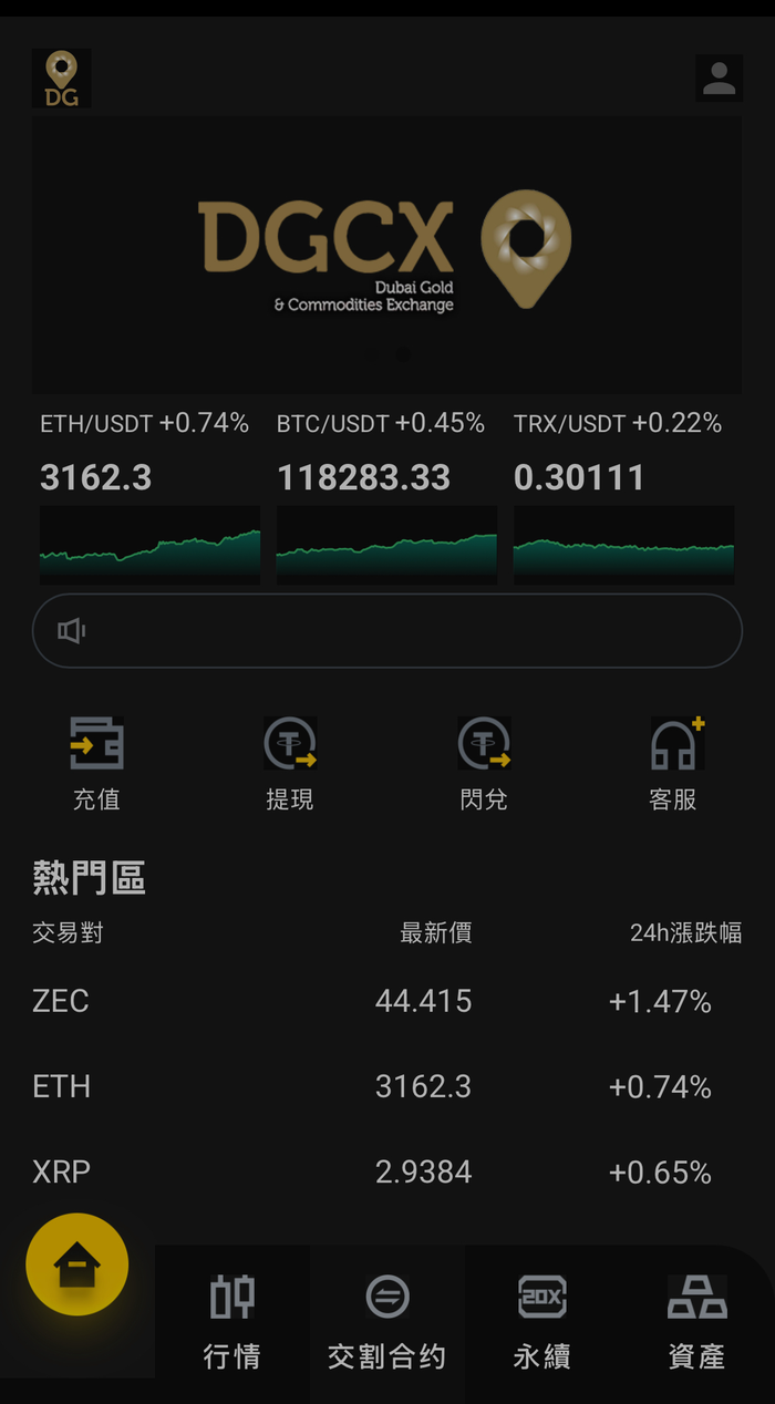 (鑫慷嘉交易平台,DGCX标志尤其突出 图源:鑫慷嘉交易网站)