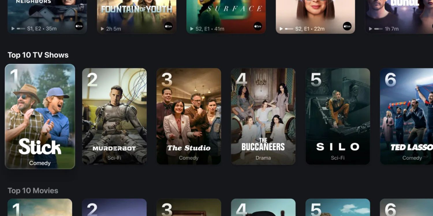 Apple IOS/TVOS 26更新的电视应用程序：新海报设计设