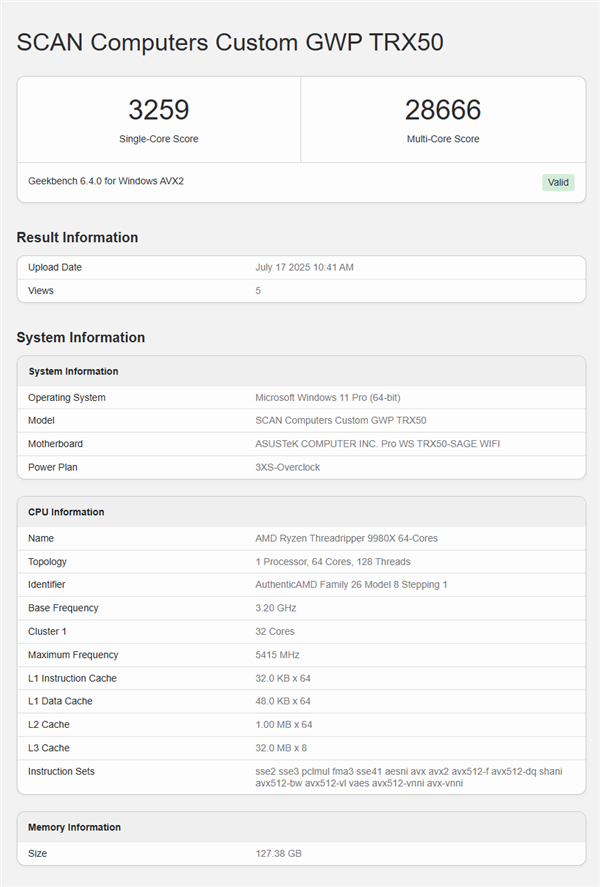 AMD 64核顶配CPU！线程撕裂者9980X现身Geekbench：多核暴涨16%