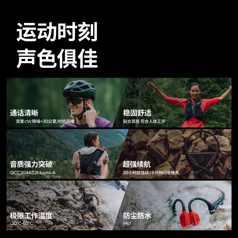 颂拓Wing骨传导耳机京东满1200减150