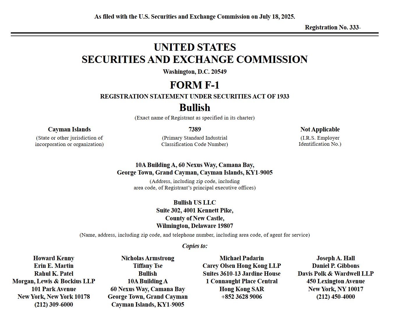 币圈再迎重磅IPO！彼得·蒂尔支持的交易&传媒巨头Bullish申请上市