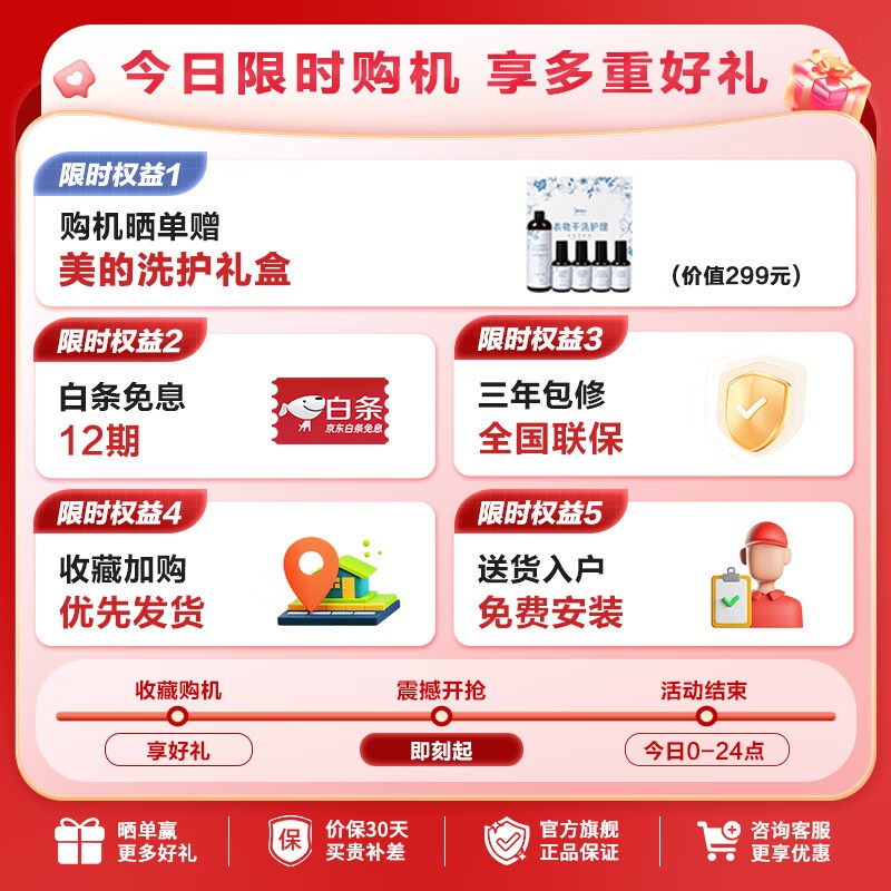 美的洗烘套装10KG，原价6799现到手4828