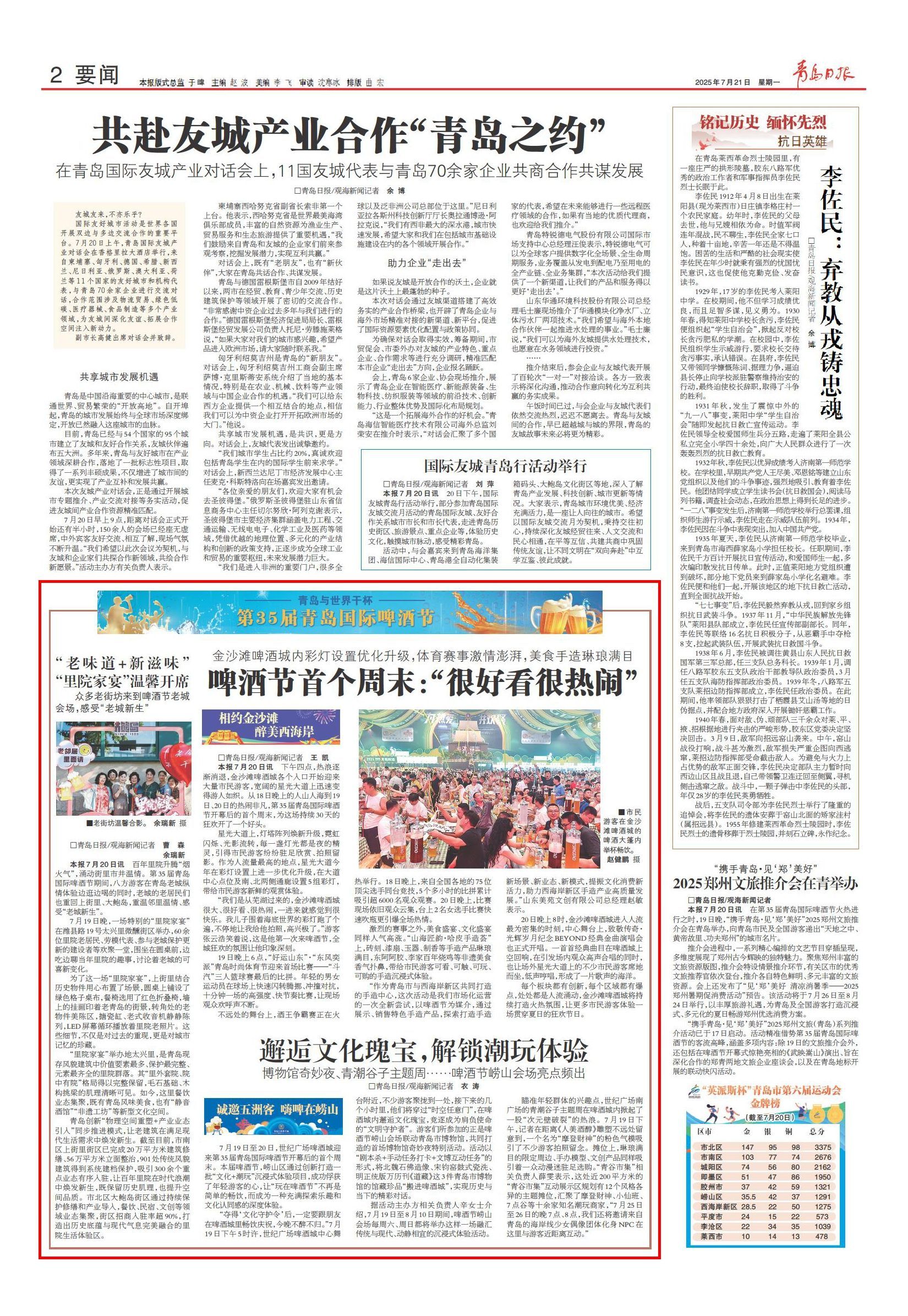 青岛日报2025年7月21日2版