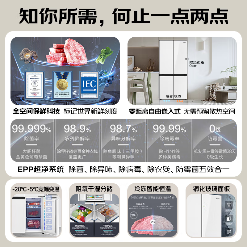 海尔506升零嵌冰箱钜惠