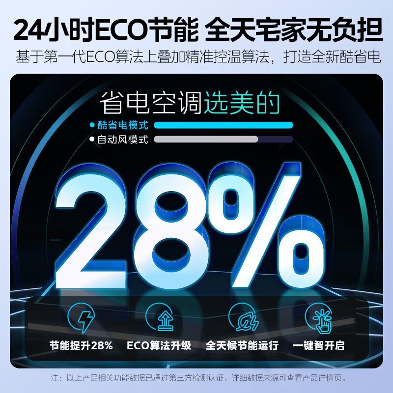 美的酷省电2匹壁挂空调，京东优惠价2