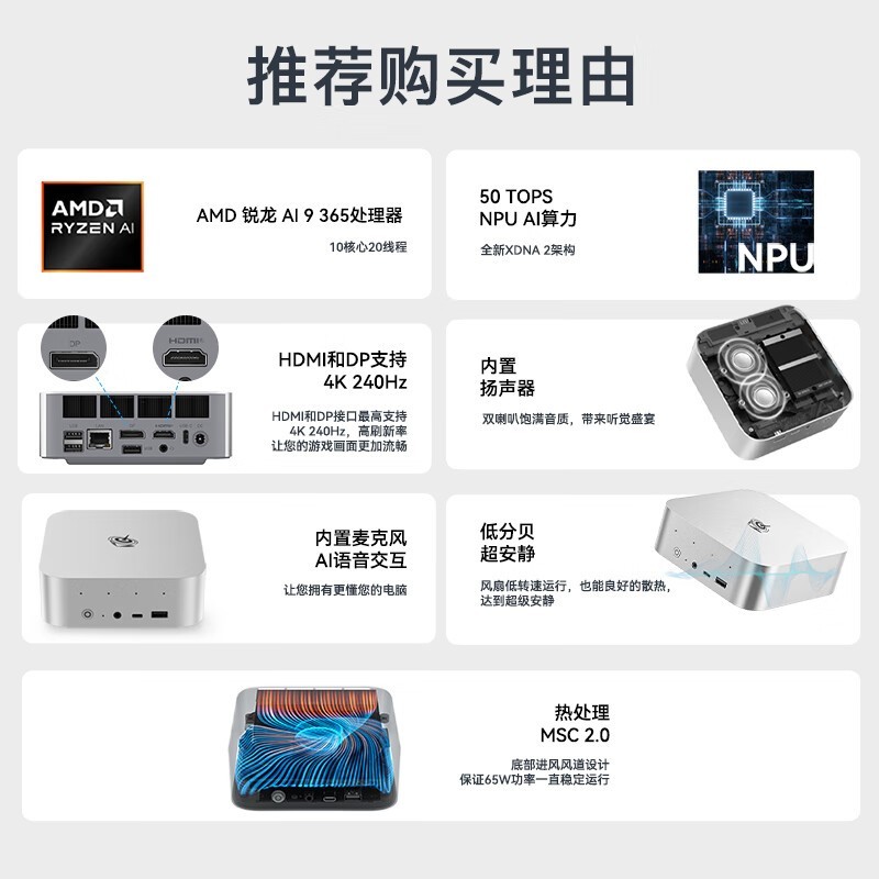 零刻Beelink SER Pro迷你主机冰霜银