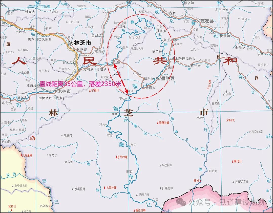 雅鲁藏布大峡谷位置示意图
