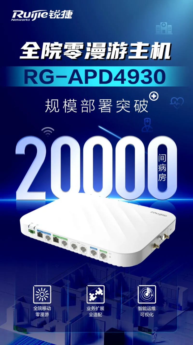 从1到20000间病房：全院零漫游主机RG-APD4930实现规模部署突破